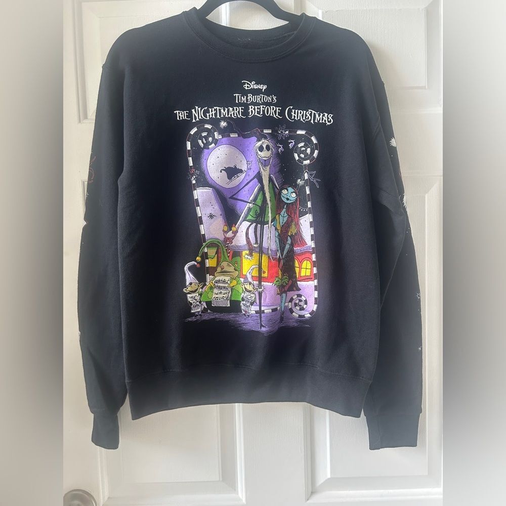 Disney Black Crewneck Sweater - Tim Burton's The Nightmare Before Christmas